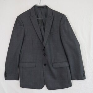 Calvin Klein Blazer Mens 42R Two-Button Extreme Slim Fit Wool Suit Jacket Gray